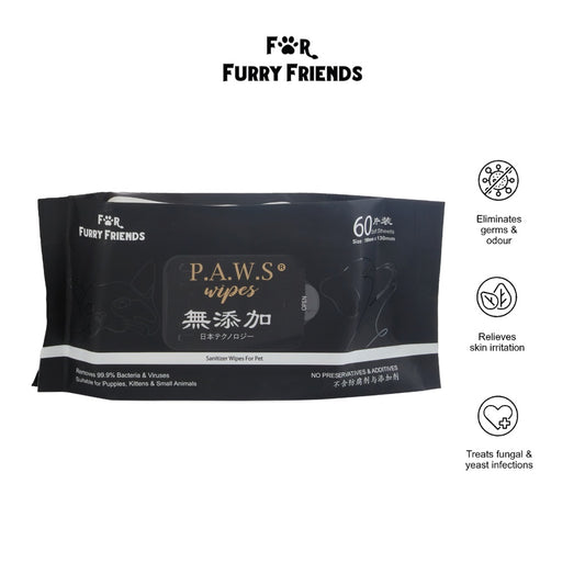 For Furry Friends Pets Activated Water Sanitizer P.A.W.S Wipes