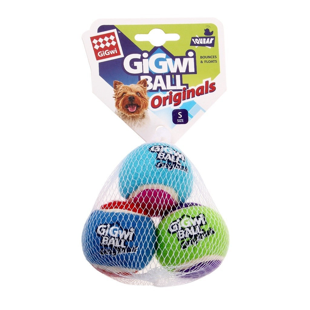 GiGwi Tennis Ball for Dogs Squeaker Fetch Durable Ball Originals Dog Toy 3 Sizes