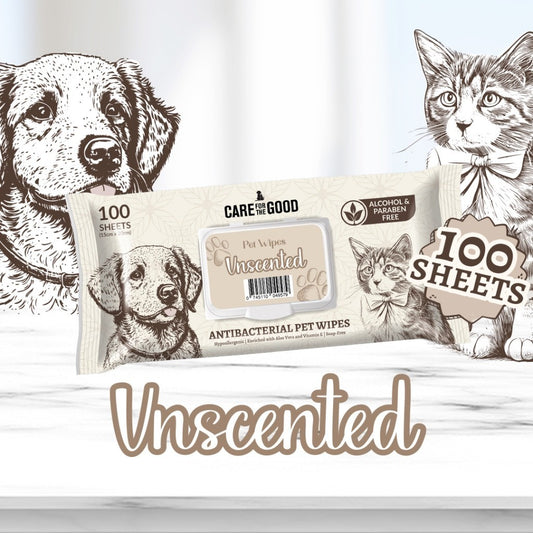 3 FOR $11.90: Care For The Good Antibacterial Pet Wipes 100pc Suitable for Cats, Dogs & Small Animal
