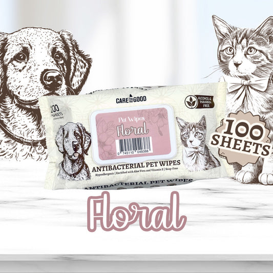 3 FOR $11.90: Care For The Good Antibacterial Pet Wipes 100pc Suitable for Cats, Dogs & Small Animal