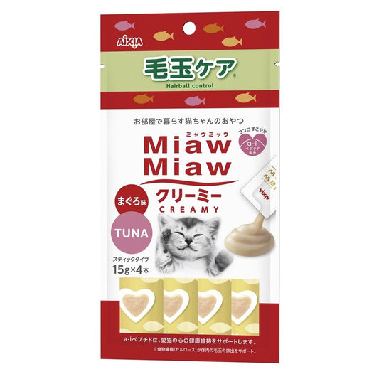 $3 EACH MIX & MATCH (6+ QTY): Aixia Miaw Miaw Creamy Cat Treats - 15g x 4 sachets