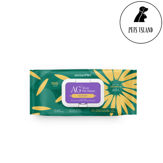 NurturePRO AG Silver Pet Wipes 100pcs | Thick Wet Wipes, Alcohol Free, Antibacterial