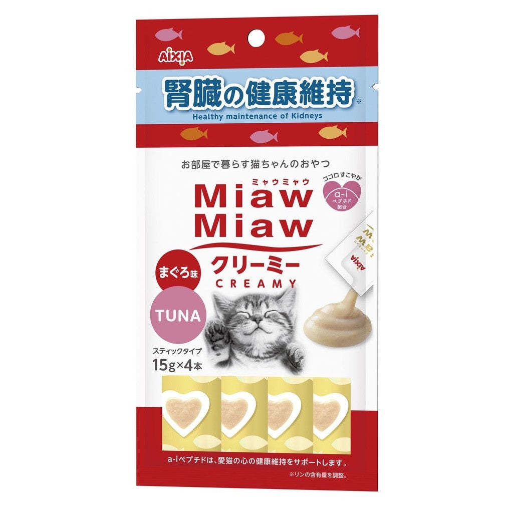 $3 EACH MIX & MATCH (6+ QTY): Aixia Miaw Miaw Creamy Cat Treats - 15g x 4 sachets