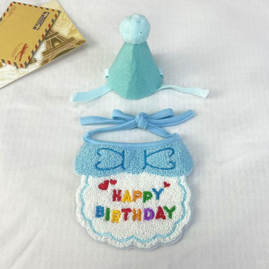 Birthday Bibs & Party Hats Set for Dogs & Cats Cute Pet Accessories