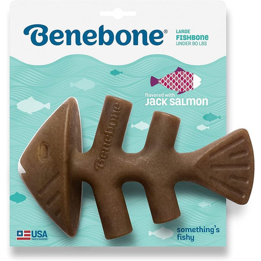 Benebone Chew Toy Wishbone Maplestick Fishbone Infused with Real Flavour for Dogs & Puppies