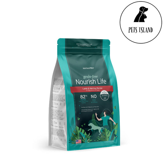 NurturePRO Nourish Life Grain-Free Dry Dog Food | kibbles puppy all life stages chicken turkey lamb salmon