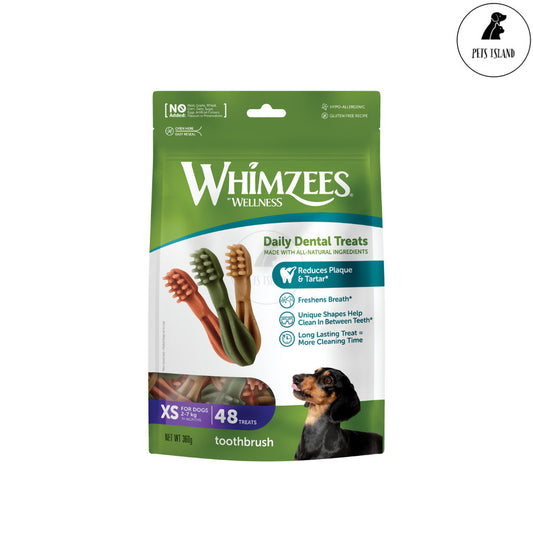 FREE WELLNESS SAMPLE: Whimzees Value Bag Dental Chews for Dogs & Puppies Toothbrush Alligator Stix Hedgehog