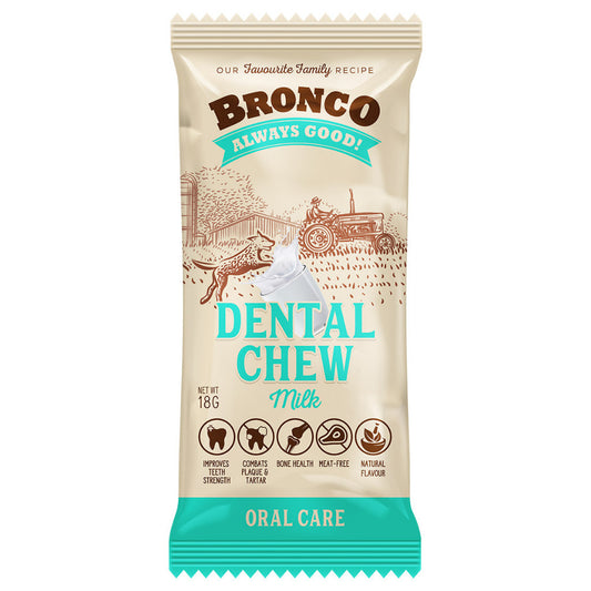 12 FOR $10: Bronco Dental Chew for Dog 18g - Banana, Blueberry, Cranberry, Milk, Mint, Peanut Butter