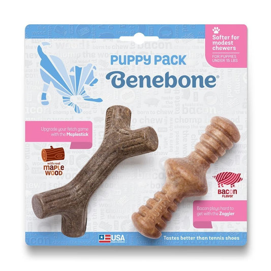 Benebone Chew Toy Wishbone Maplestick Fishbone Infused with Real Flavour for Dogs & Puppies