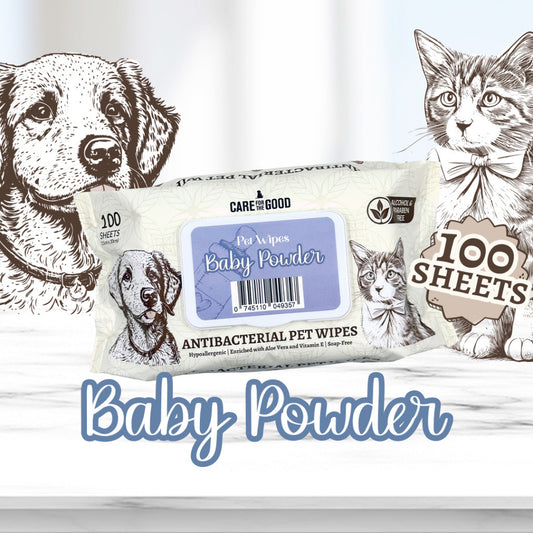 3 FOR $11.90: Care For The Good Antibacterial Pet Wipes 100pc Suitable for Cats, Dogs & Small Animal