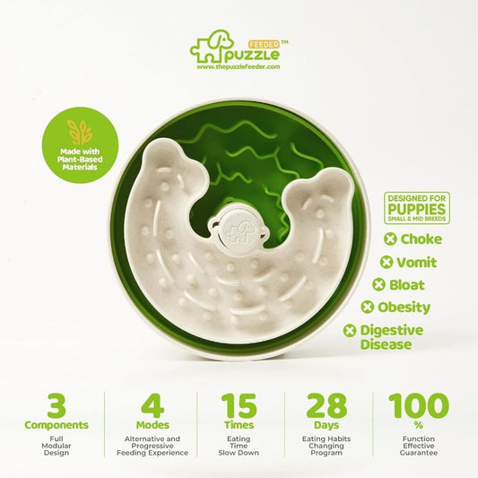 Puzzle Feeder Lite Slow Feeder Bowl for Dogs - Safe, Prevent Choking, Slow Feeder Eating for Small or Medium Dog