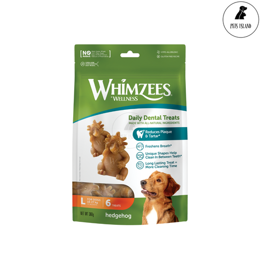 Whimzees All Natural Dental Treats for Dogs Hedgehog L 6pcs