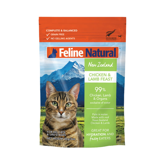 Feline Natural Pouched Chicken & Lamb Wet Food for Cats 85g