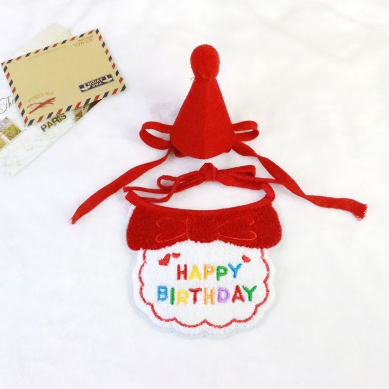 Birthday Bibs & Party Hats Set for Dogs & Cats Cute Pet Accessories