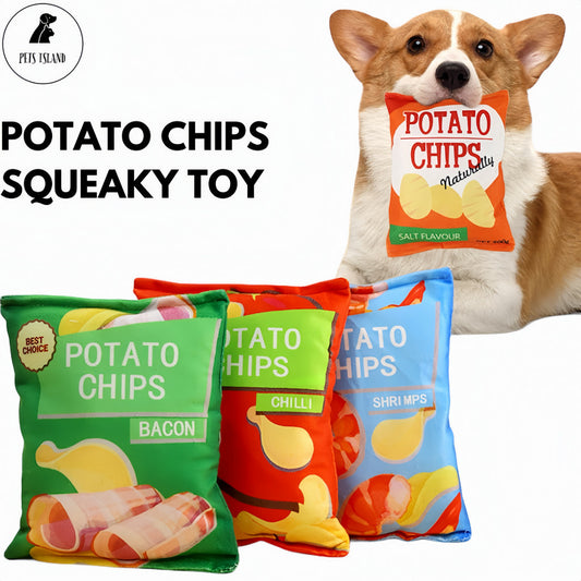 Crinkly & Squeaky Potato Chips & Poker Card Design Dog & Cat Toys