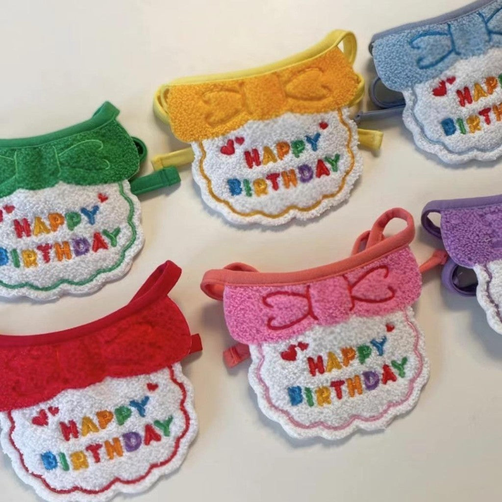 Birthday Bibs & Party Hats Set for Dogs & Cats Cute Pet Accessories