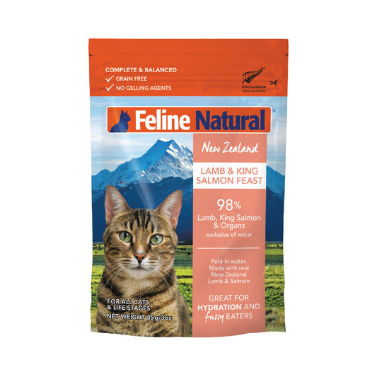 Feline Natural Pouched Lamb & Salmon Wet Food for Cats 85g