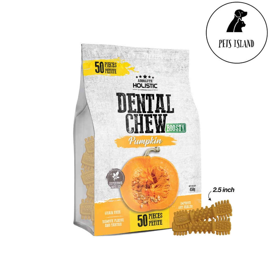 Absolute Dental Chew & Dental Chew Boost! 4" (25g per piece) -  -Pumpkin Boost