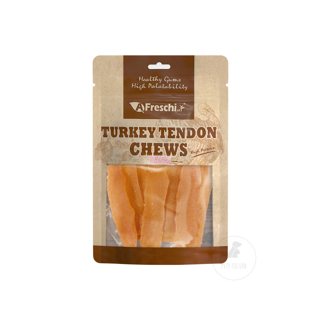 AFreschi Turkey Tendon Treats Assortment Dog Treats Natural Dental Chews -Sliced Strip