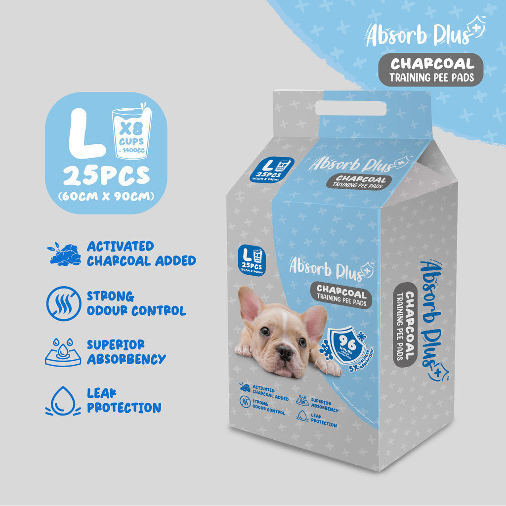 Absorb Plus Charcoal Pet Sheets (S,M,L size) -L (25pcs)