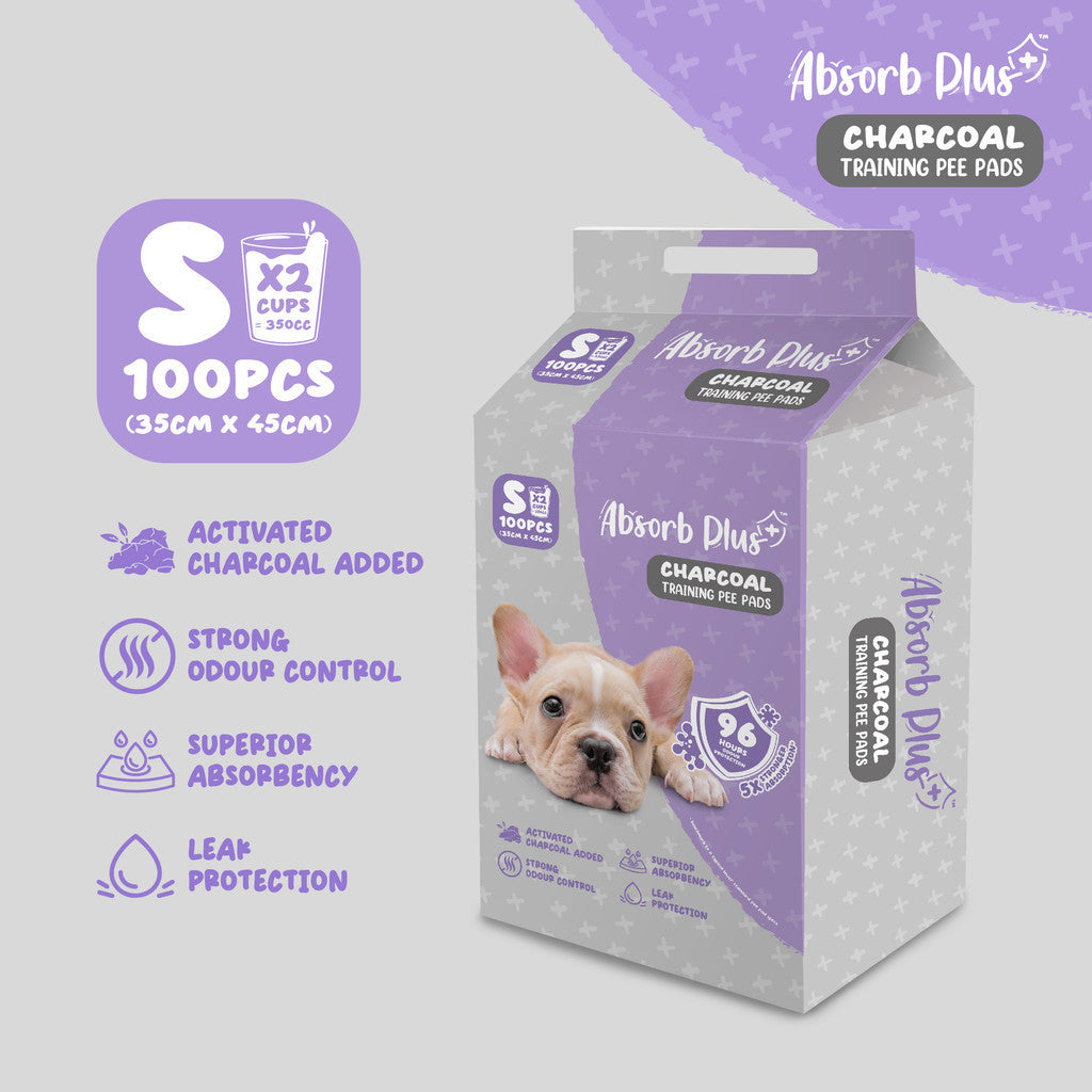 Absorb Plus Charcoal Pet Sheets (S,M,L size) -S (100pcs)