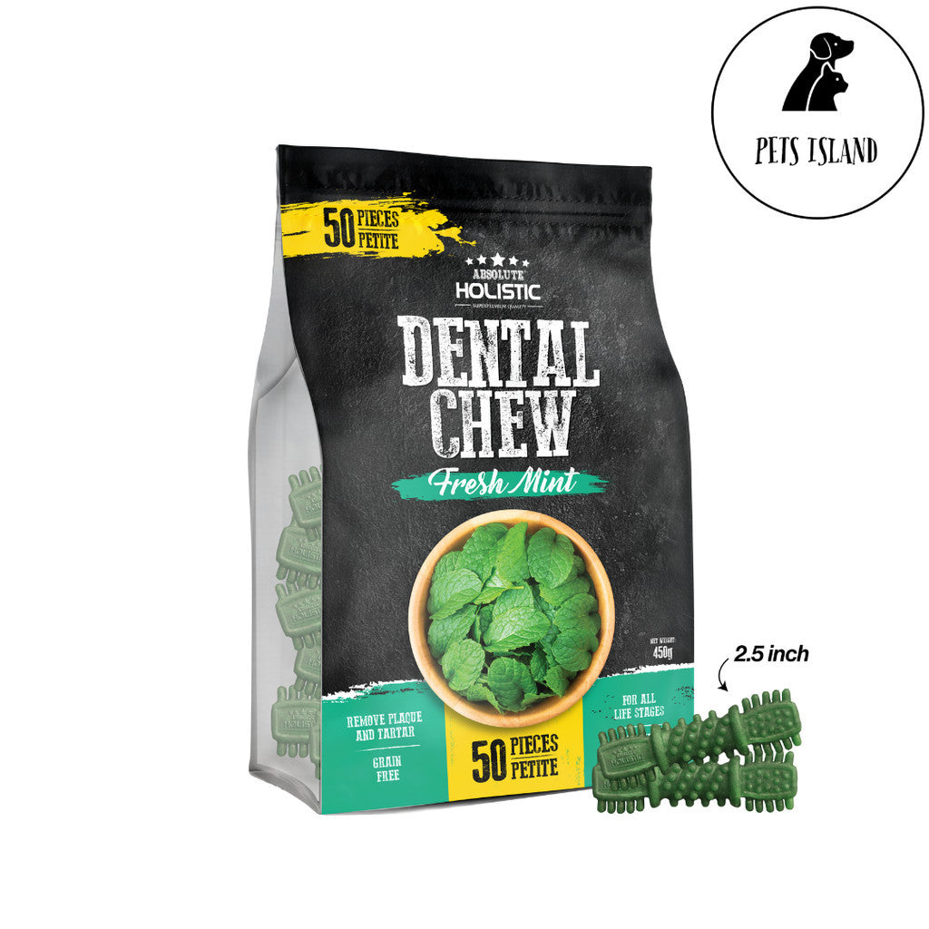 Absolute Dental Chew & Dental Chew Boost Jumbo Pack Petite 450g (50pcs) -Mint