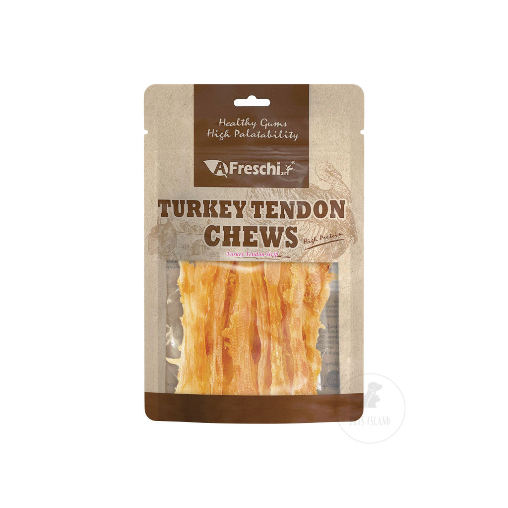 AFreschi Turkey Tendon Treats Assortment Dog Treats Natural Dental Chews -Strip