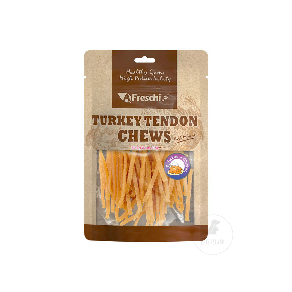 AFreschi Turkey Tendon Treats Assortment Dog Treats Natural Dental Chews -Turkey Breast Strip