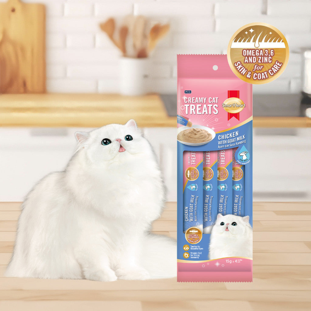 SmartHeart Creamy Cat Treat (15g x 4) -Chicken w Goat Milk