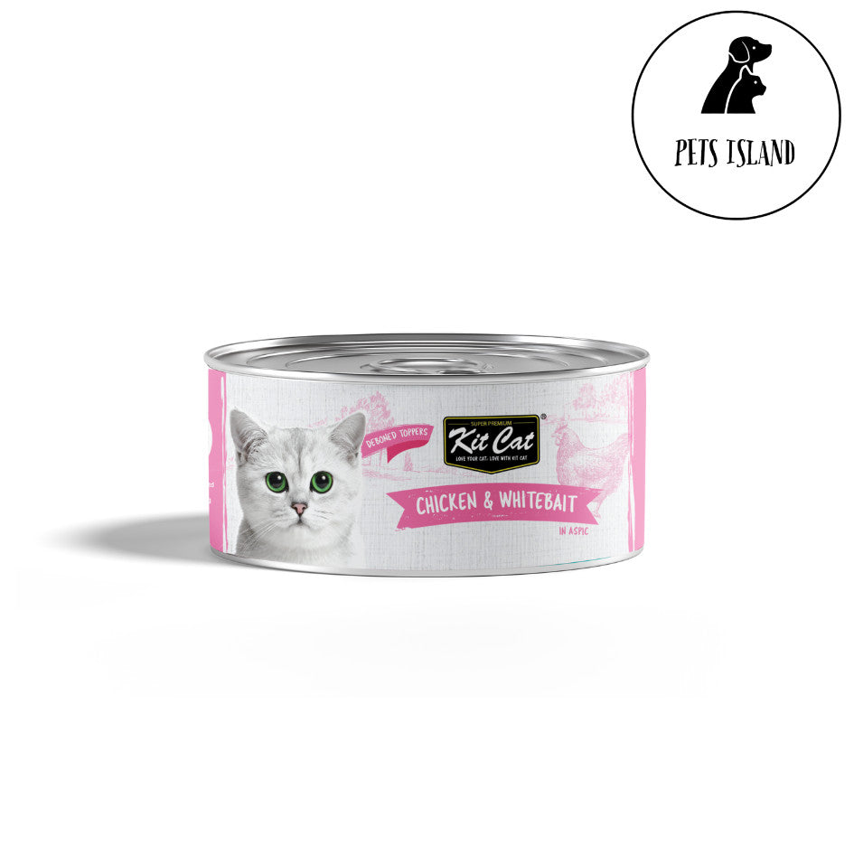 Kit Cat Deboned Toppers 80g -Chicken & Whitebait