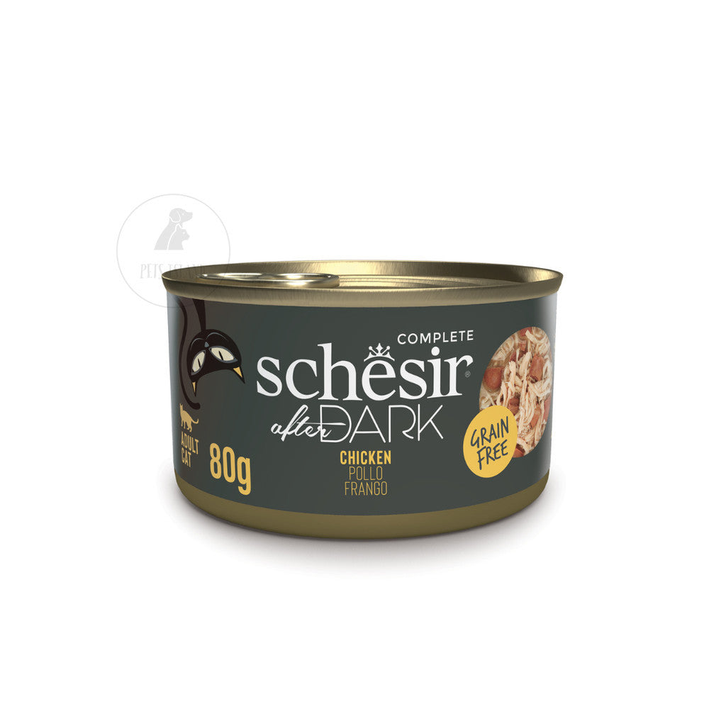 Schesir After Dark Complete and Balanced Wet Canned Food for Adult Cats 80g -Whole Food Chicken