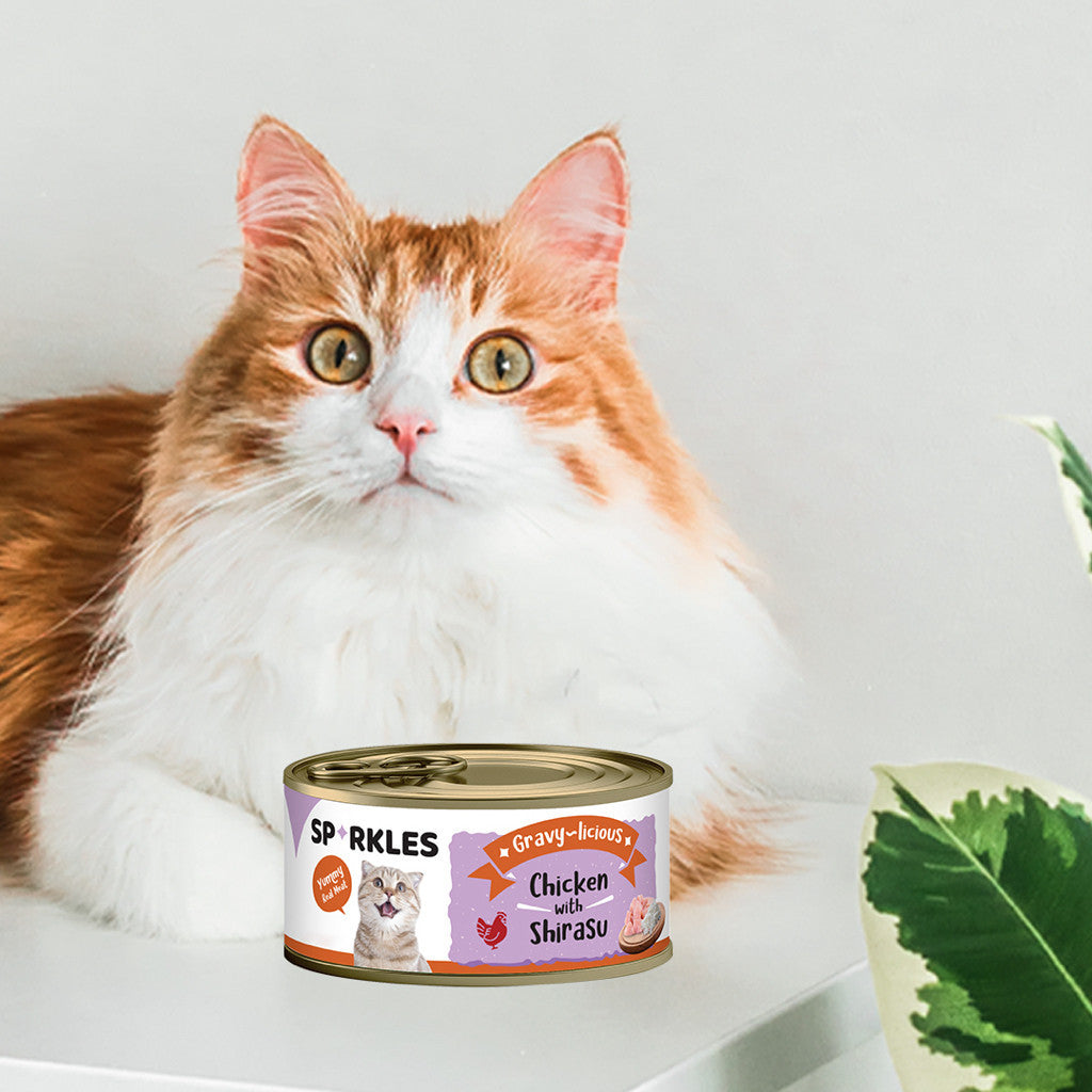 Sparkles Jellylicious Wet Cat Canned Food 80g Real Meat in Jelly -Chicken + Shirasu