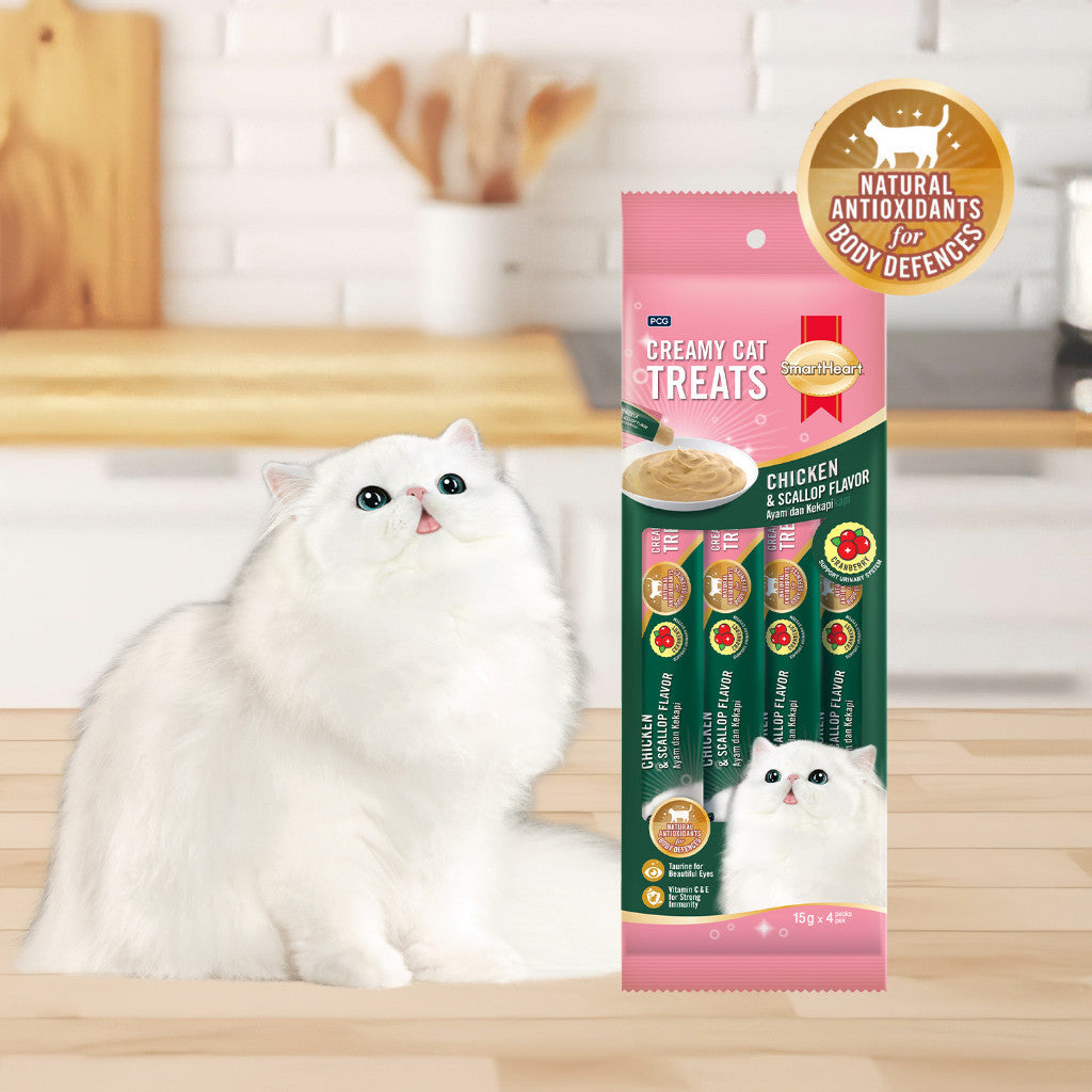 SmartHeart Creamy Cat Treat (15g x 4) -Chicken & Scallop