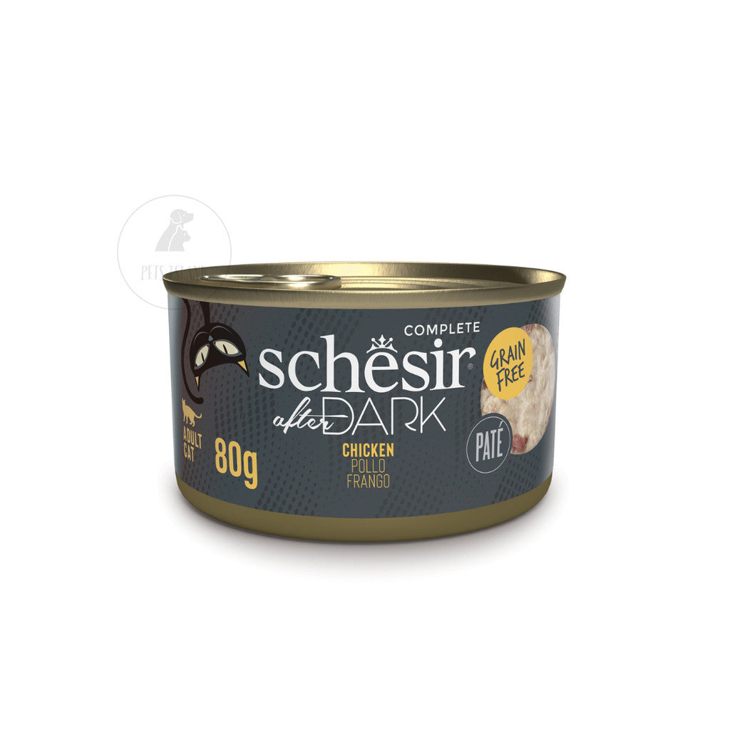 Schesir After Dark Complete and Balanced Wet Canned Food for Adult Cats 80g -Pate Chicken