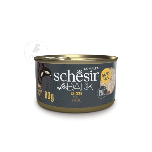 Schesir After Dark Complete and Balanced Wet Canned Food for Adult Cats 80g -Pate Chicken