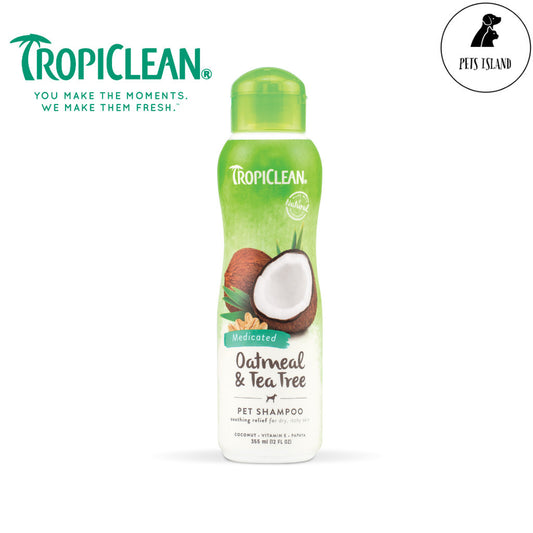 TropiClean Oatmeal & Tea Tree Shampoo For Dogs 12fl. oz.