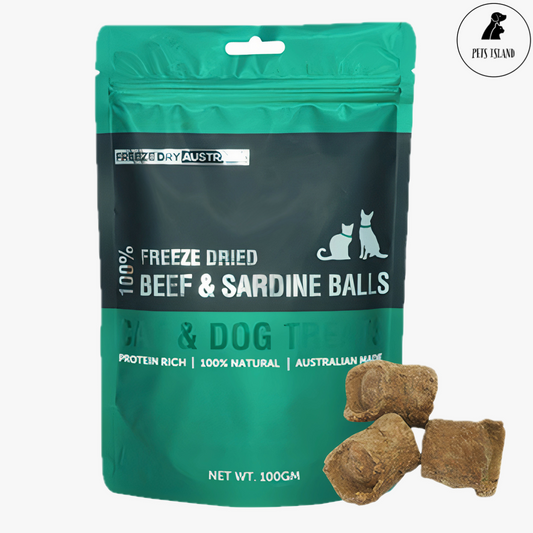 Freeze Dry Australia Beef & Sardine Ball Cat & Dog Treats 100g